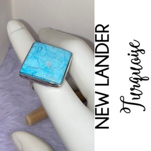 New Lander Turquoise Gemstone Chunky Handmade Ring